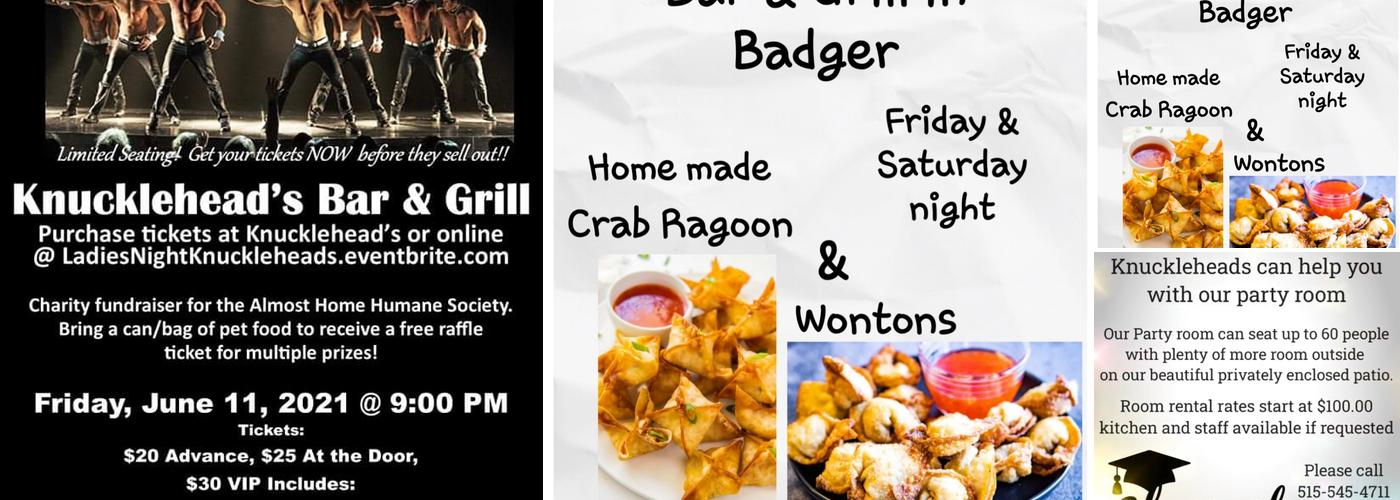 KnuckleHeads Bar & Grill in Badger Menu