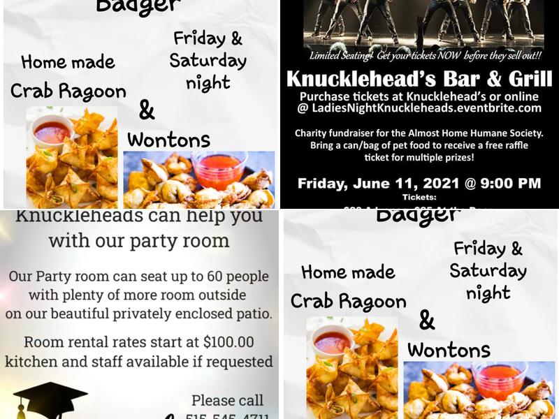 KnuckleHeads Bar & Grill in Badger Menu