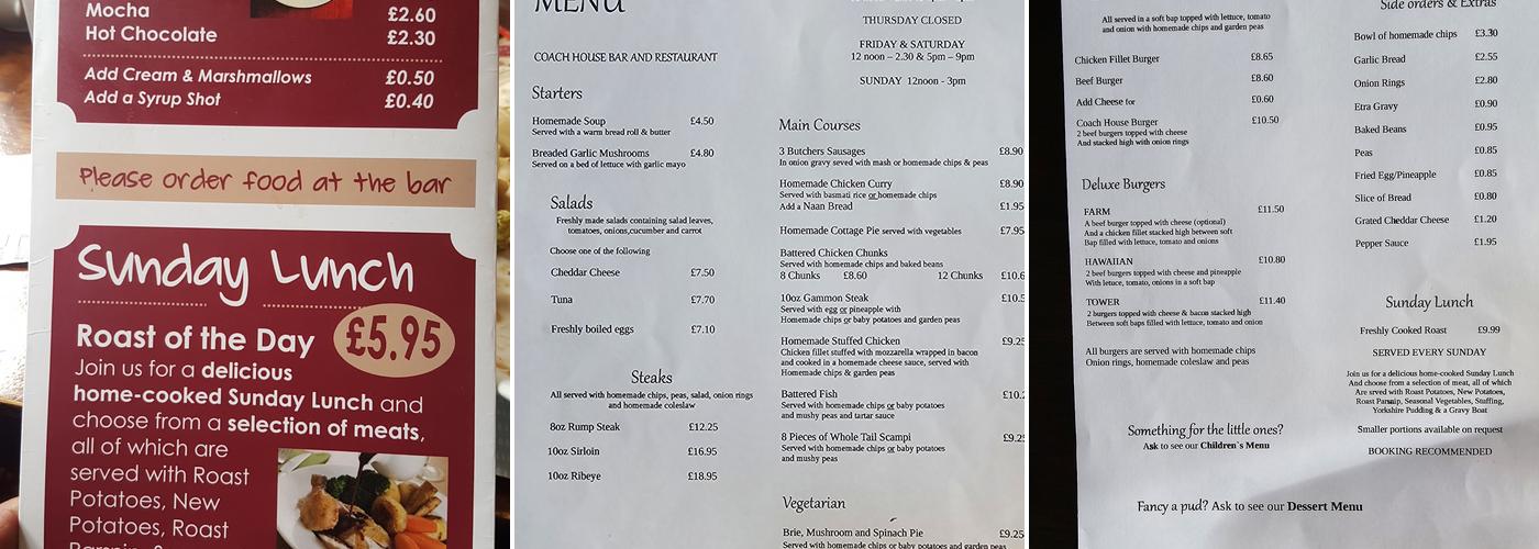 The Coachhouse Menu