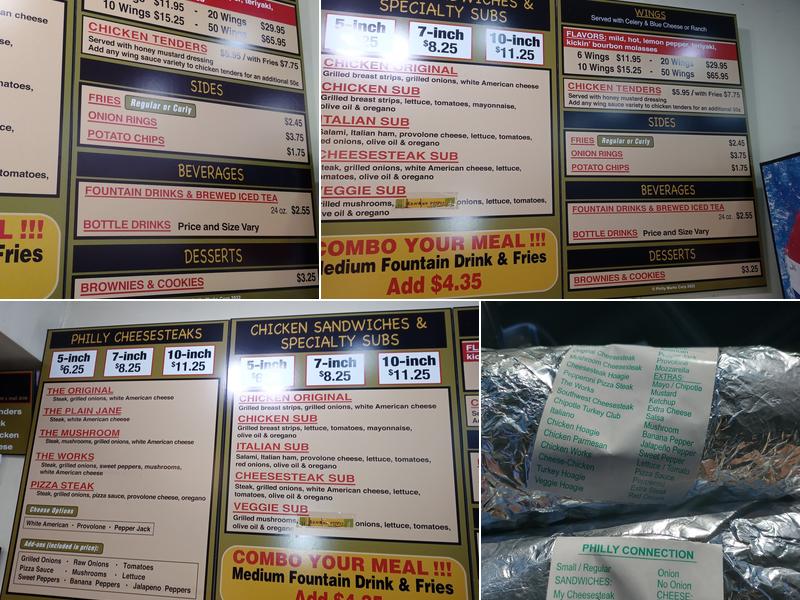 Philly Connection Menu