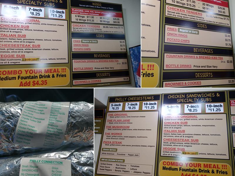 Philly Connection Menu