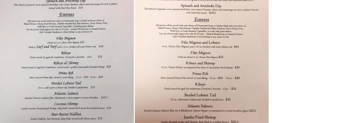 Peppers Bar & Grill Menu