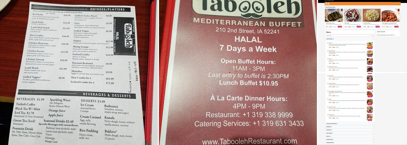 Tabooleh Menu