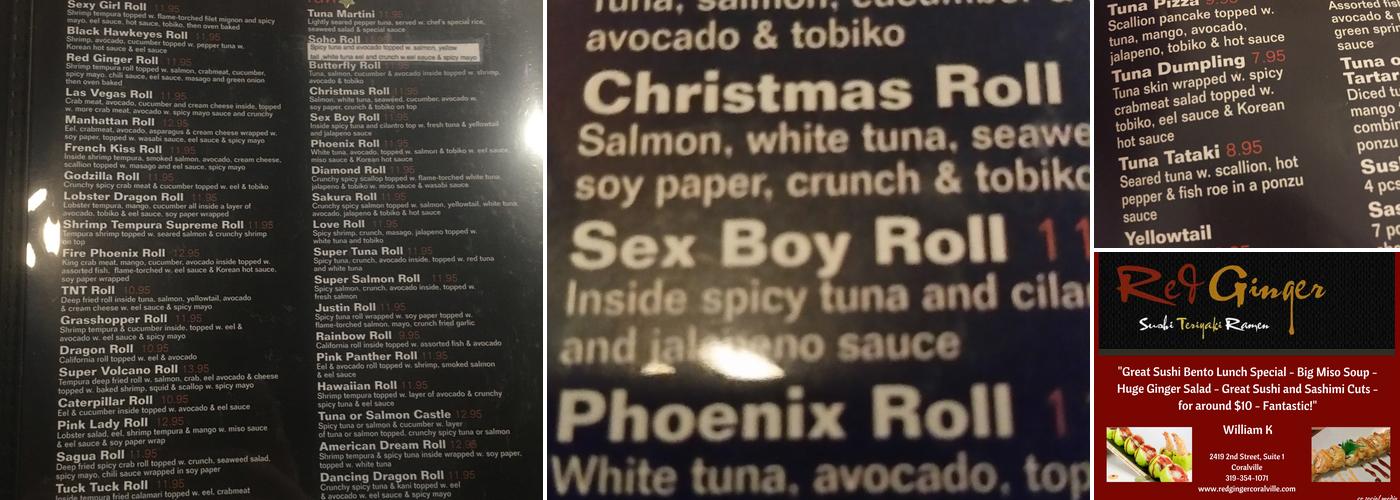 Red Ginger Menu