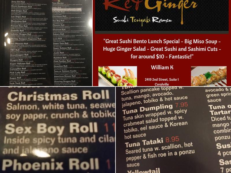 Red Ginger Menu