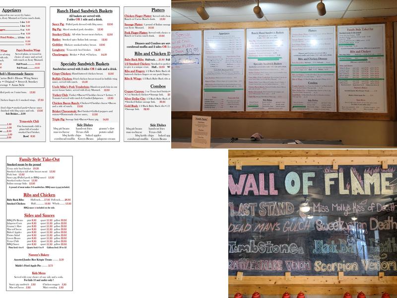 Cactus Bob's BBQ Corral Menu