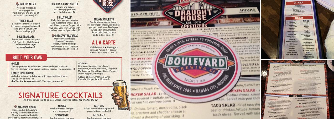 1908 Draught House Menu