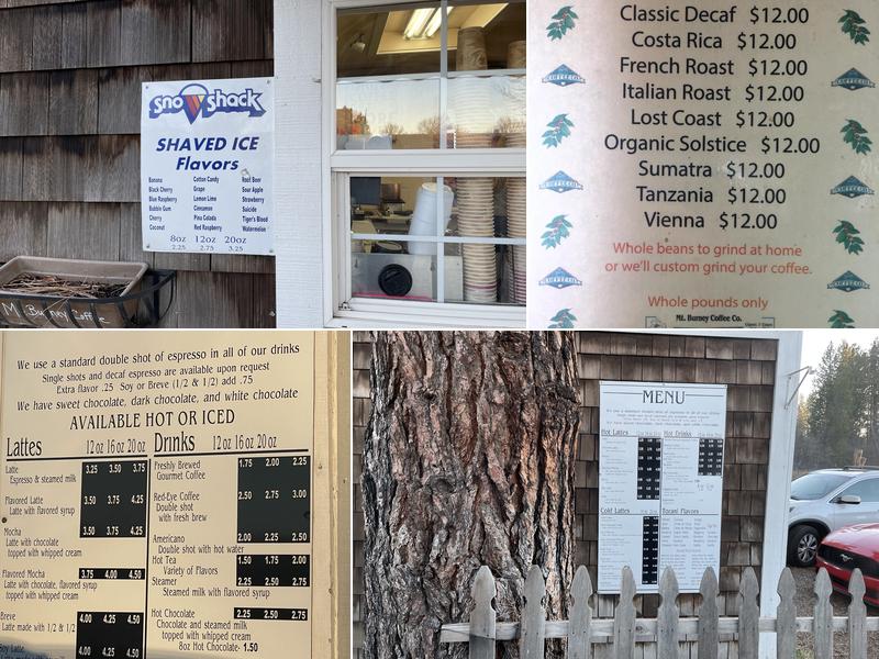 Mt Burney Coffee Co Menu