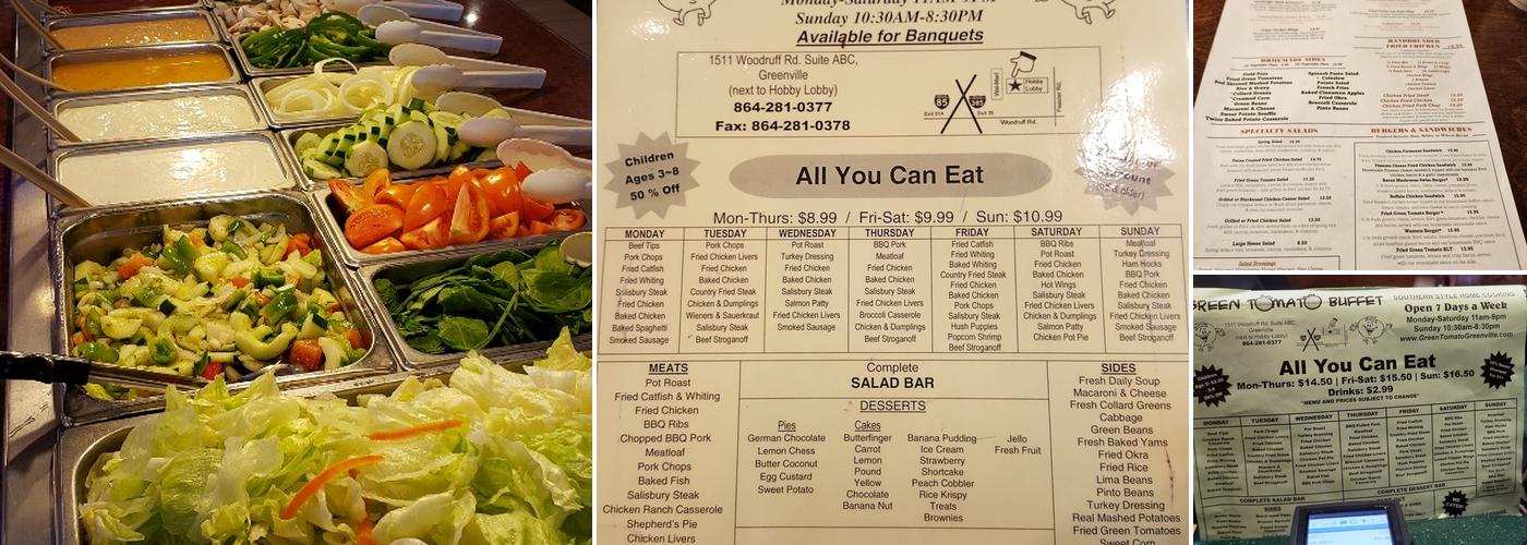 Green Tomato Buffet Menu
