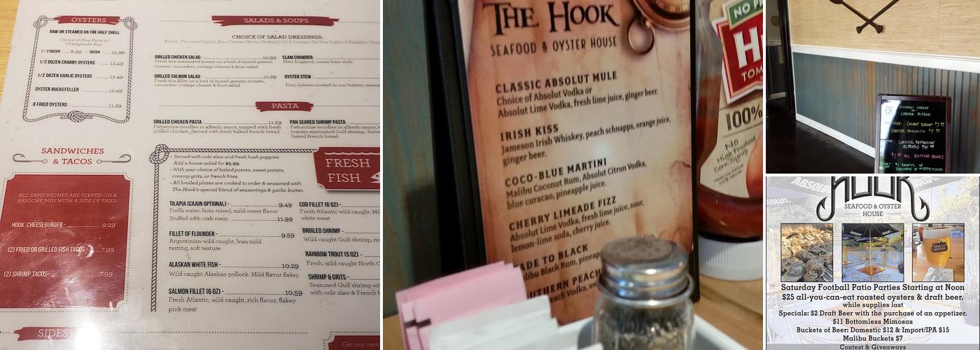 The Hook Seafood and Oyster House Menu