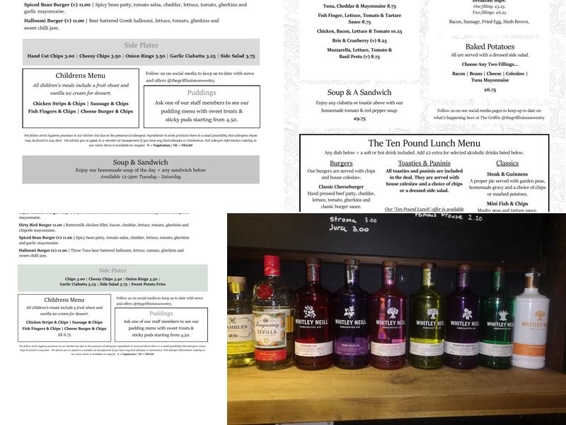 The Griffin Inn Oswestry Menu