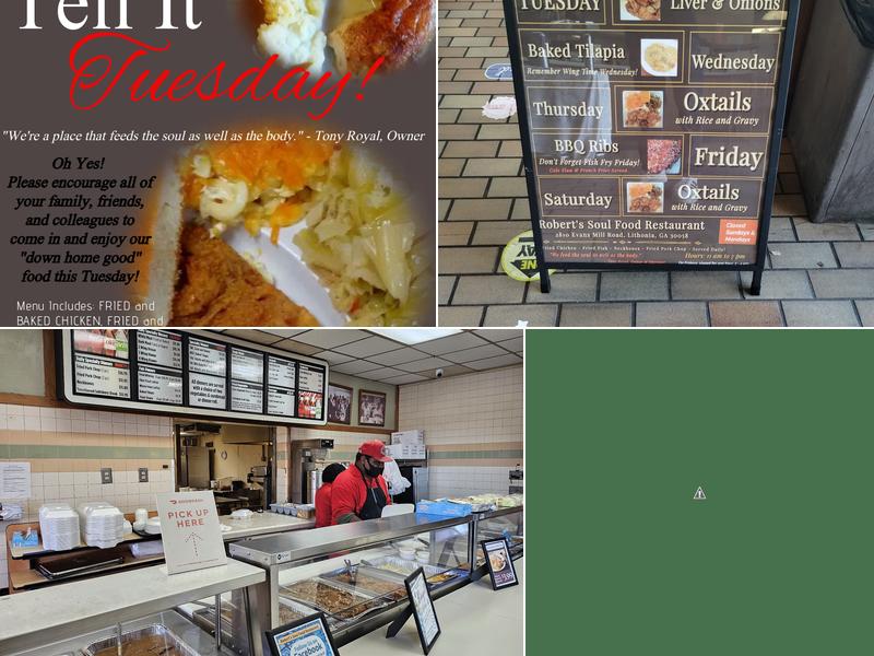 Robert's Restaurant Menu