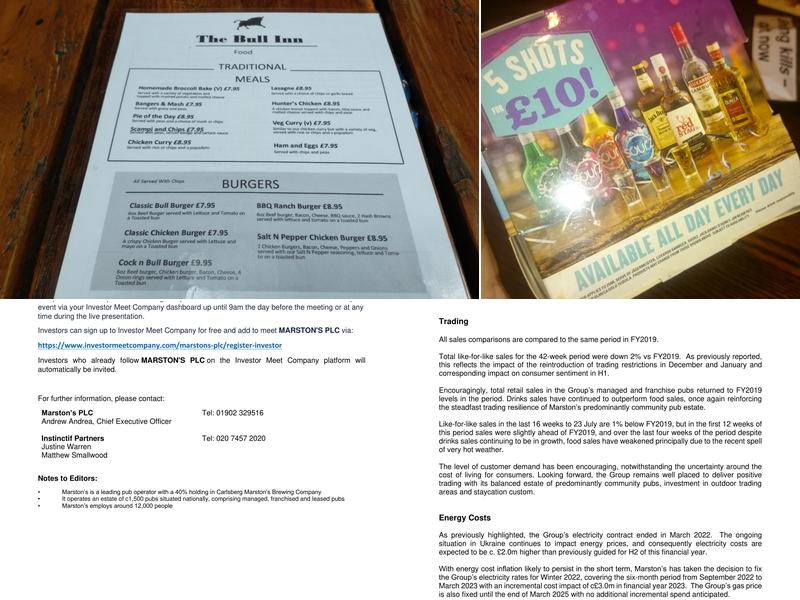 Bull Inn Menu