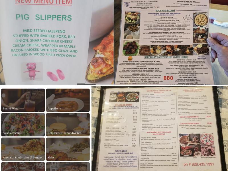 Flat Rock Wood Room Menu