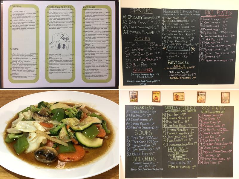 Zaap Thai Kitchen Menu