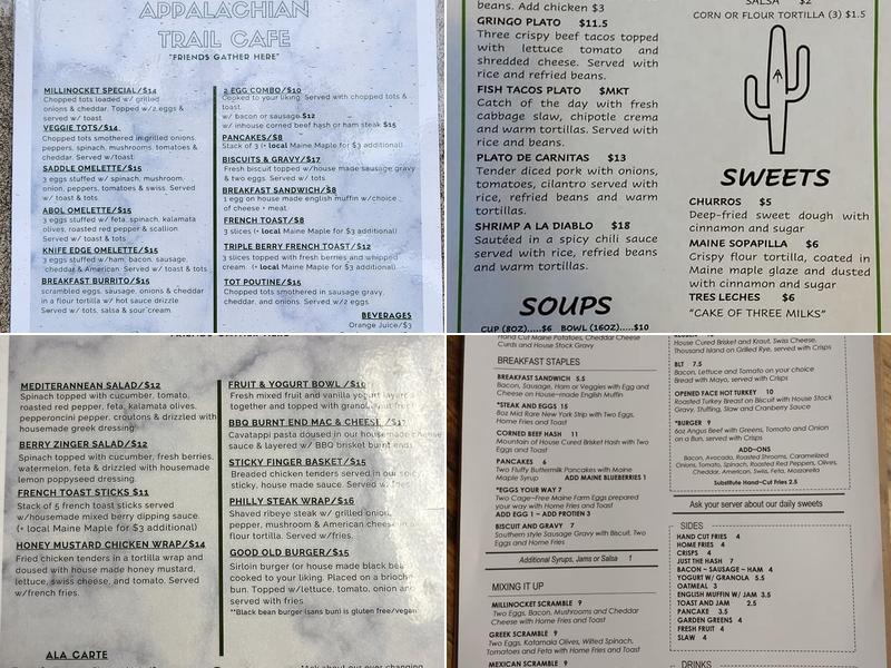The Appalachian Trail Cafe Menu