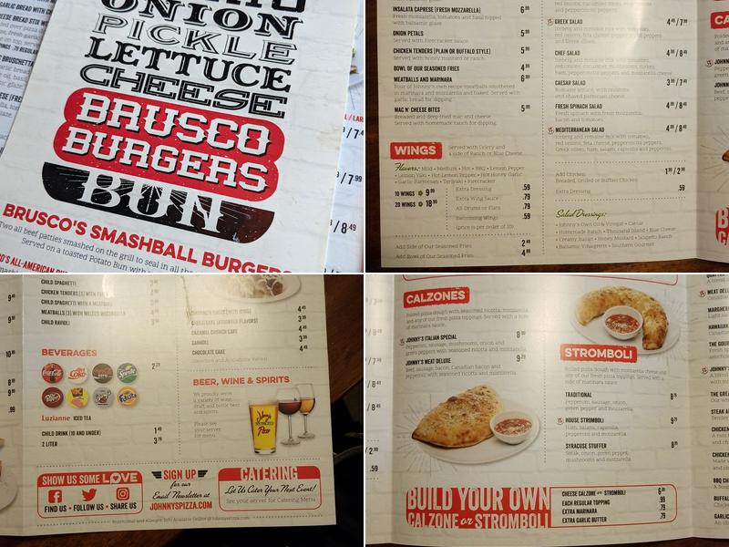 Johnny's New York Style Pizza Menu