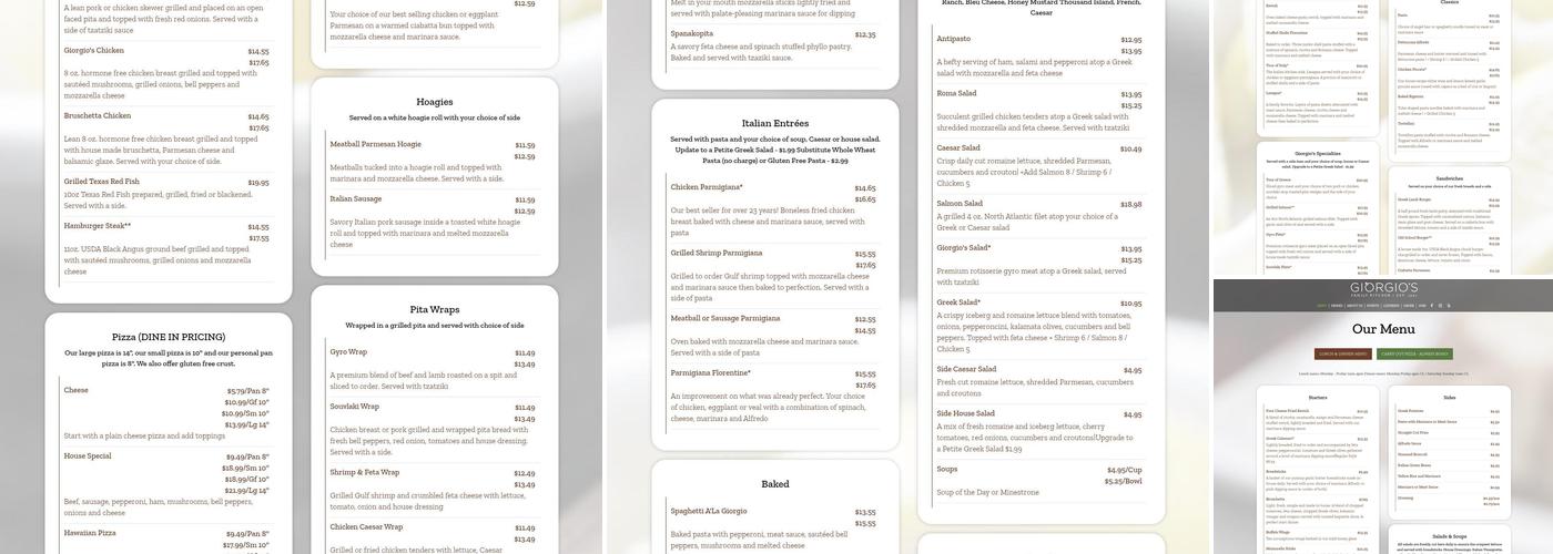 Giorgio’s Menu