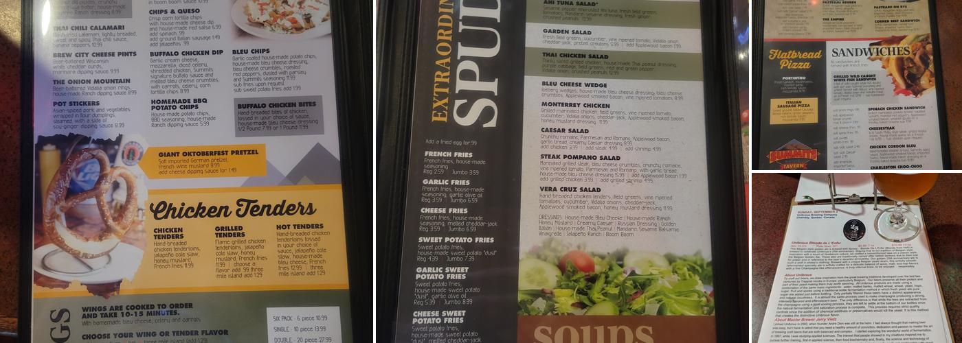 Summits Wayside Tavern Menu