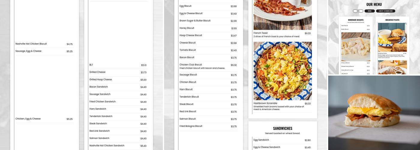 Sawnee Mountain Biscuit Co. Menu