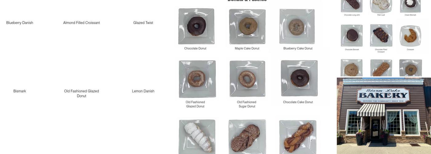 Storm Lake Bakery Menu