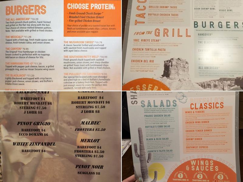 Buffalo's Menu