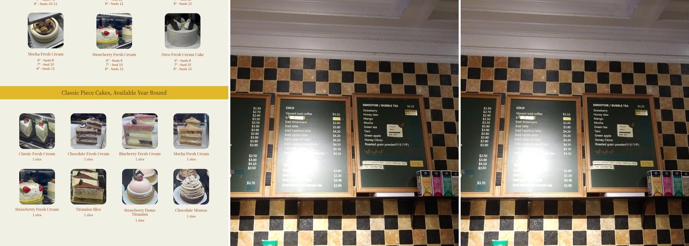 Vincent Bakery Cafe Menu