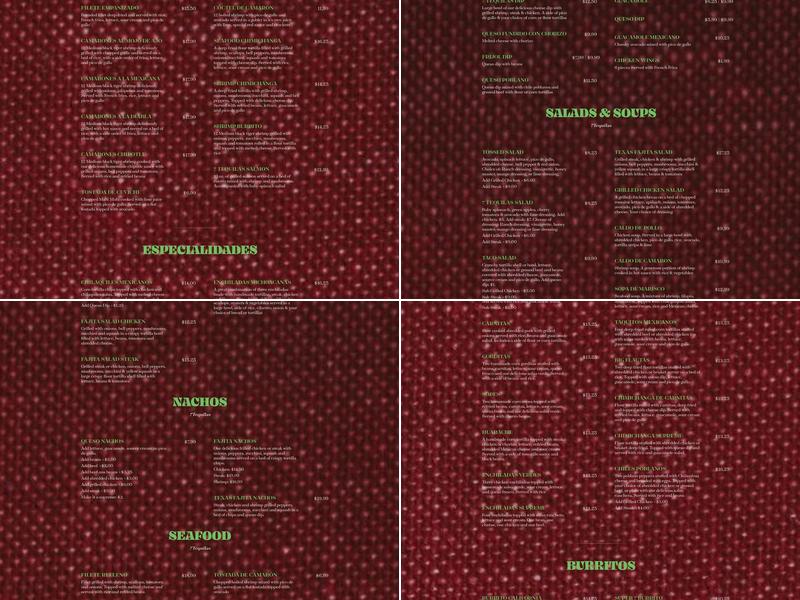 7 Tequilas Cantina Menu