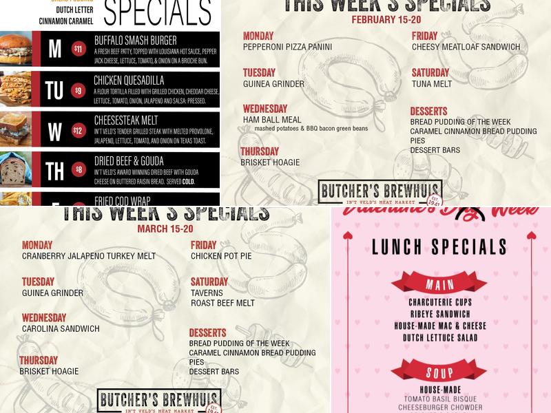 In't Veld's Meat Market Menu