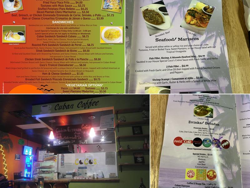 Coco's Cuban Restaurant Menu