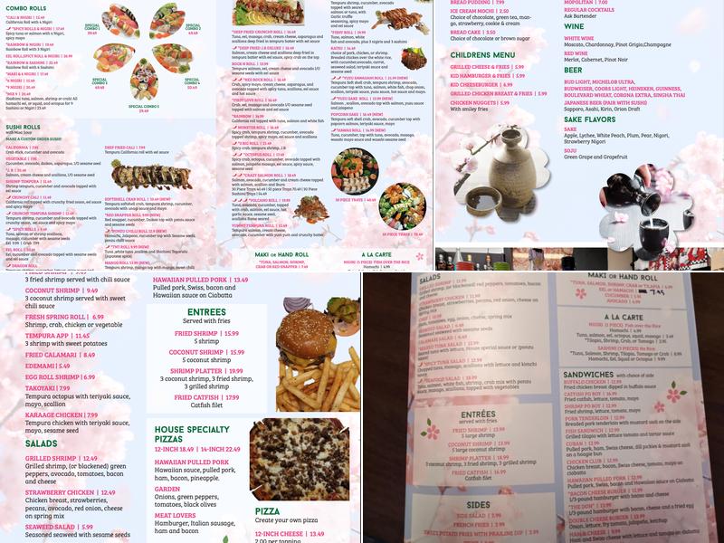 Saint Sushi and sake Menu