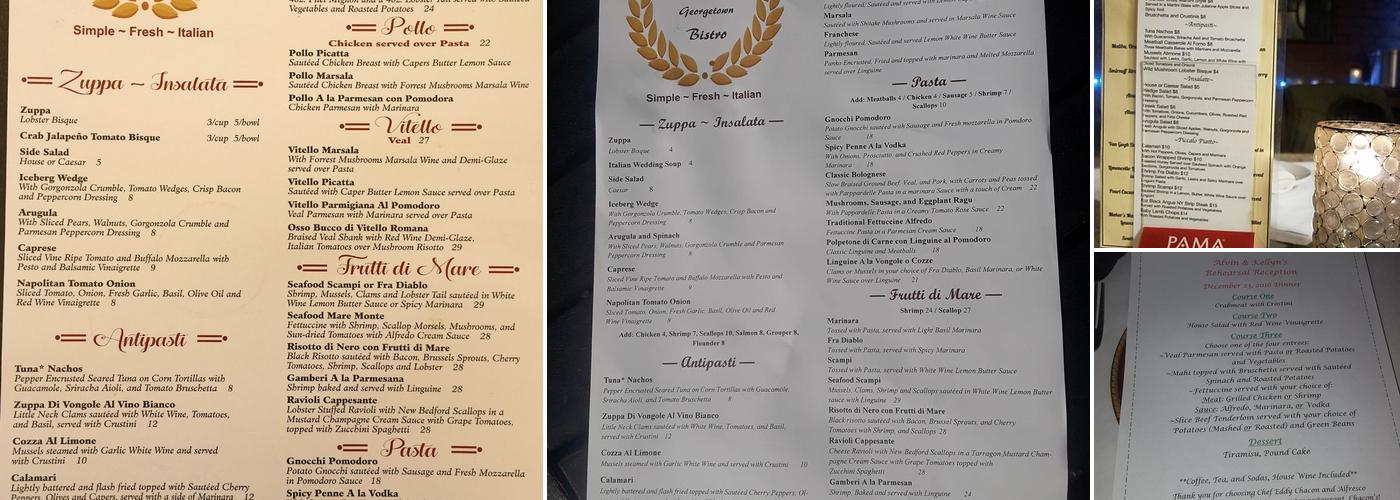 Alfresco Bistro Menu