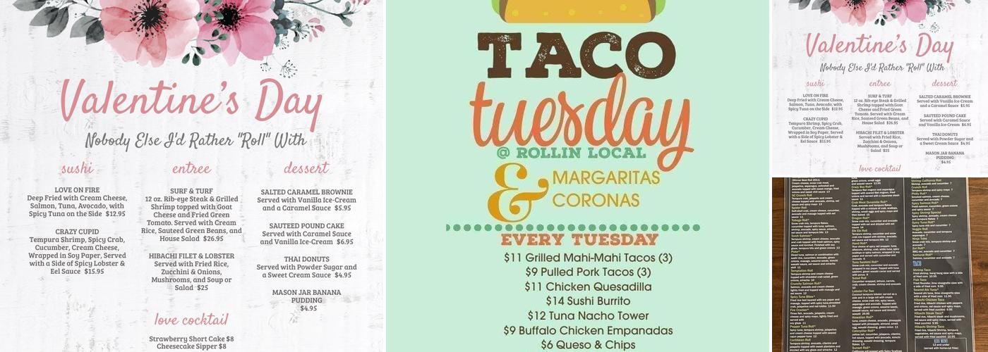 Rollin Local Menu