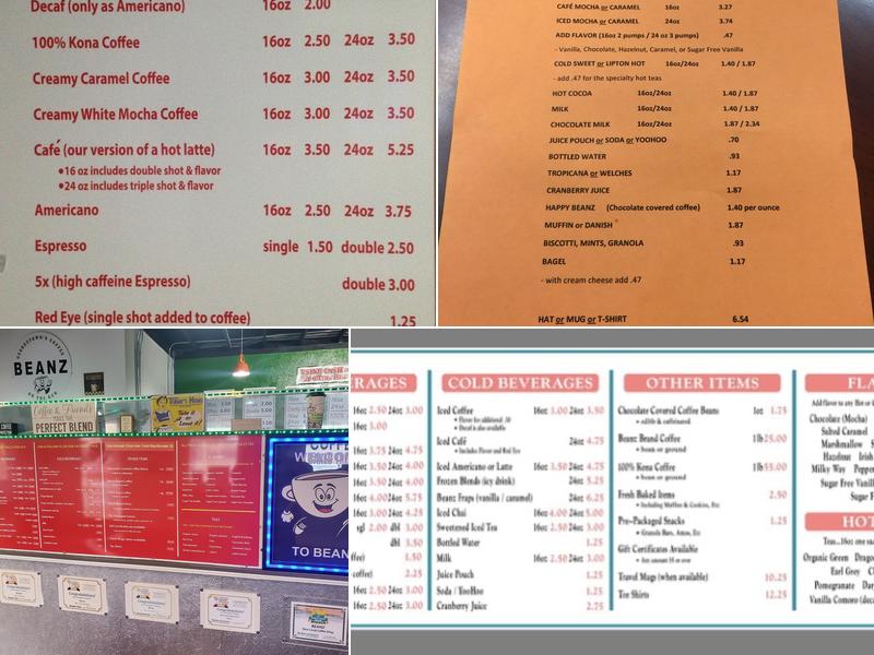 BEANZ Menu