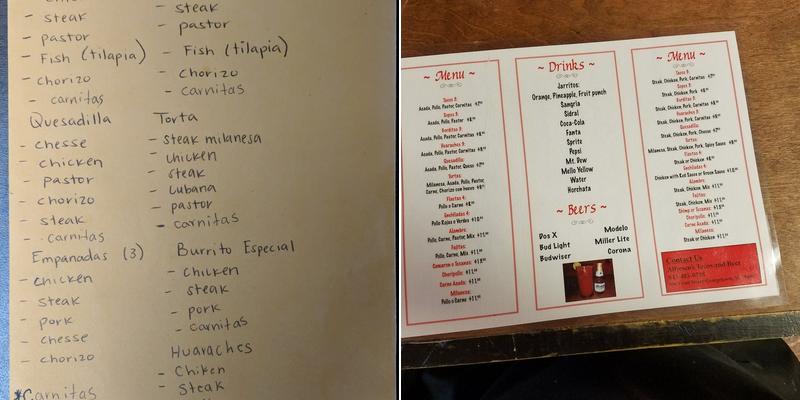 Alfresco's Taqueria & Cantina Menu