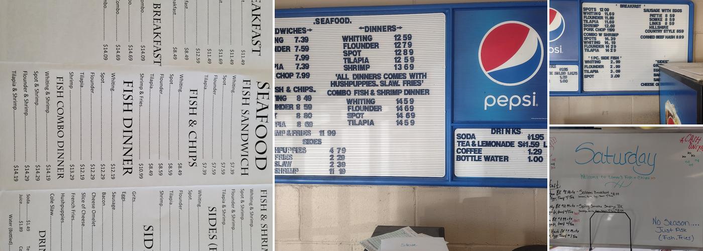 Lamar's Fish & Chips Menu