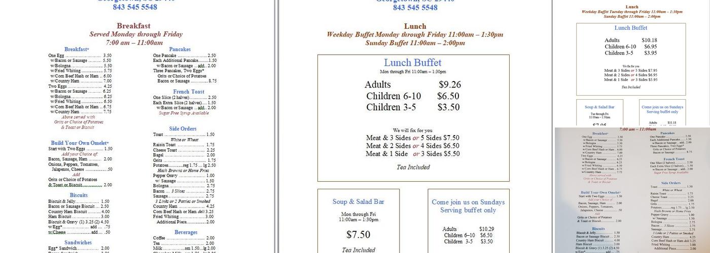 Deborah's Kitchen Menu