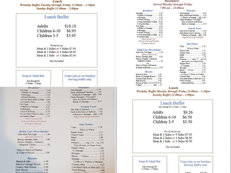 Deborah's Kitchen Menu