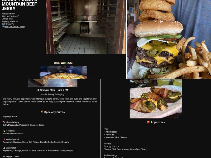 Grumpy Bears Retreat Menu