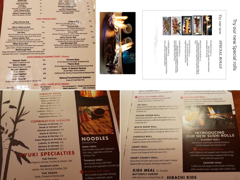 Yuki Japanese & Korean BBQ Restaurant Menu