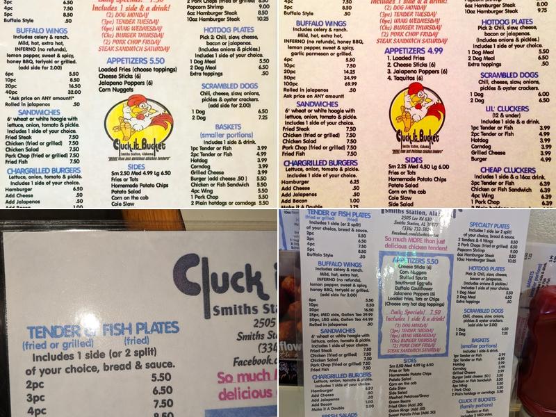 Cluck It Bucket Menu