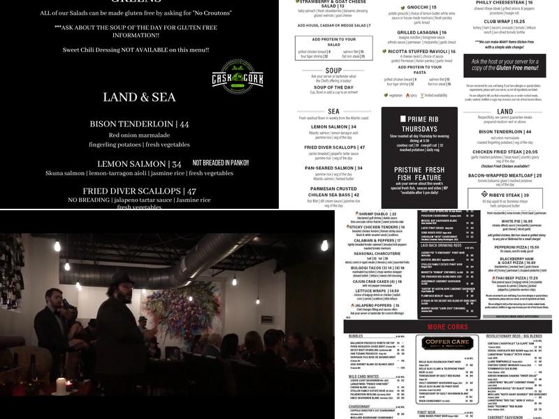 Cask & Cork Menu