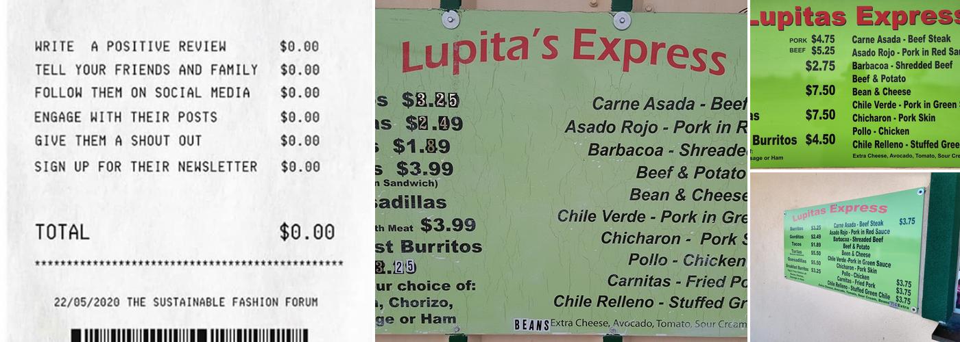 Lupita's Express Menu