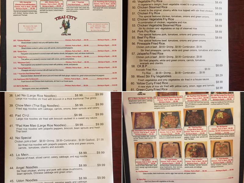 Thai City Menu