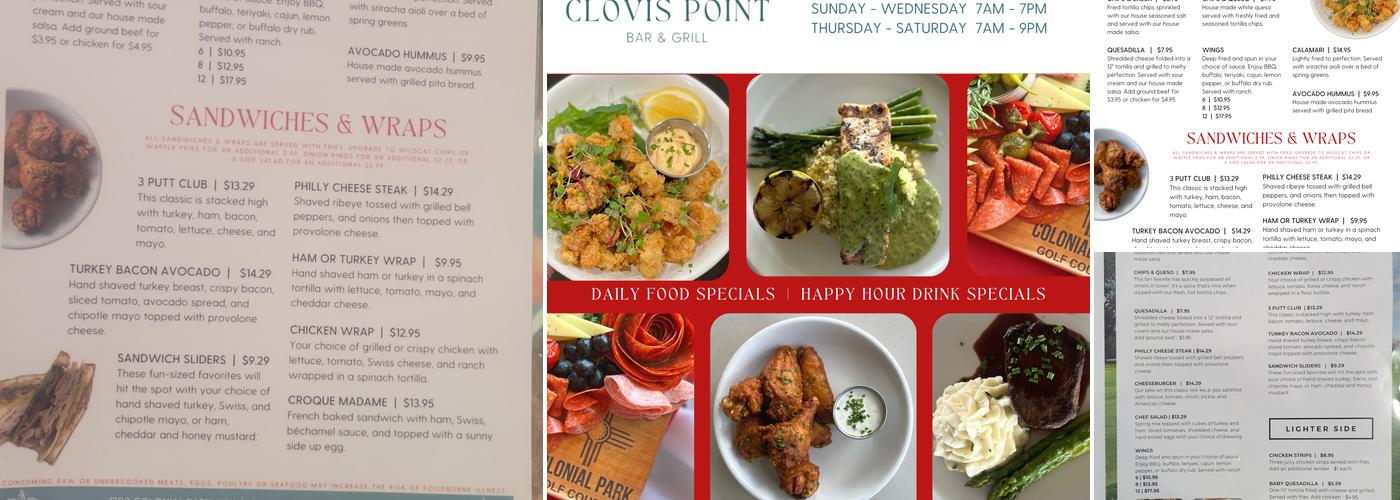 Clovis Point Bar & Grill Menu