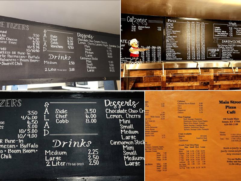 Main Street Pizza Cafe Menu