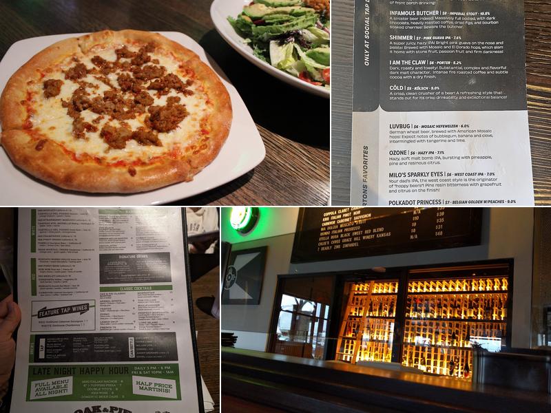 Oak & Pie Menu