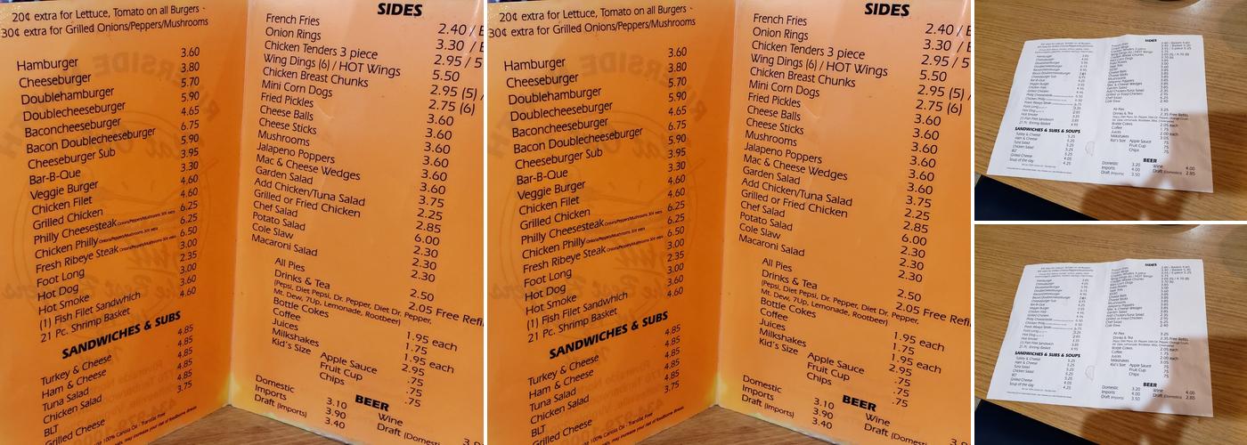 Riverside North Menu