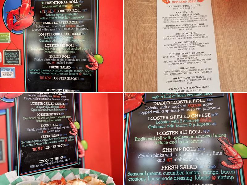 The Lobster Shack Key West Menu