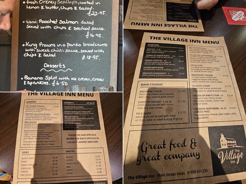 The Village Inn Menu